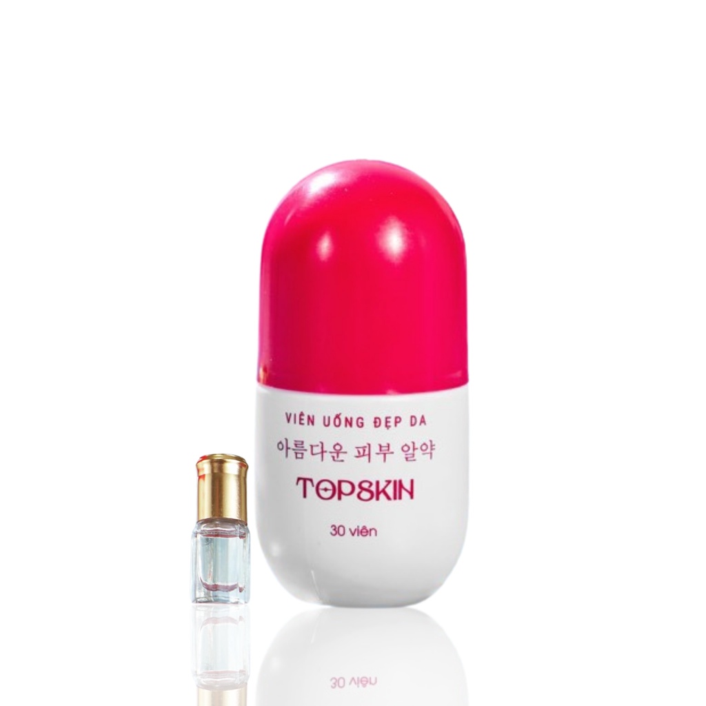 Viên uống trắng da TopSkin, dưỡng ẩm trắng da, giảm nám tàn nhang, tăng cường nội tiết tố, hộp 30 viên