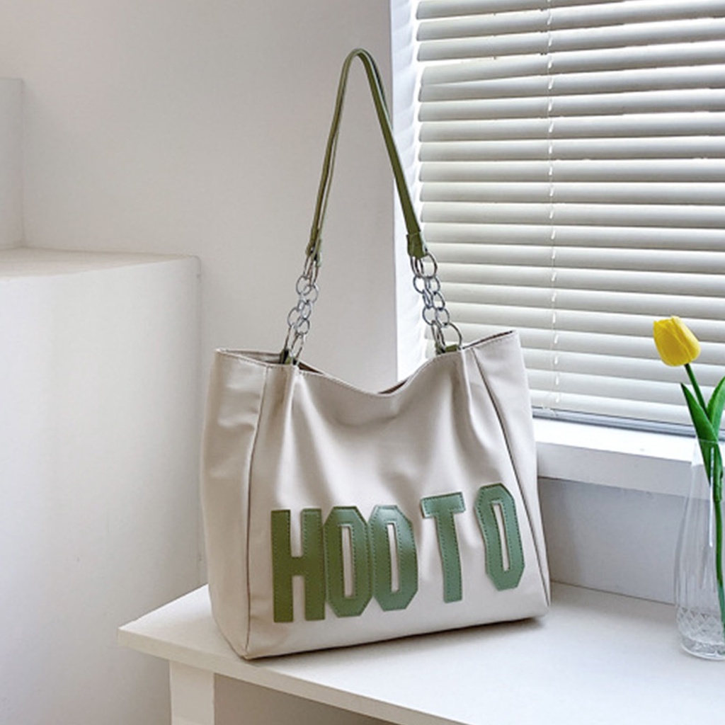 SpringF'lower Phụ Nữ Túi Xách Da PU Thời Trang Họa Tiết Chữ Phần Cứng Chuỗi Cổ Ví