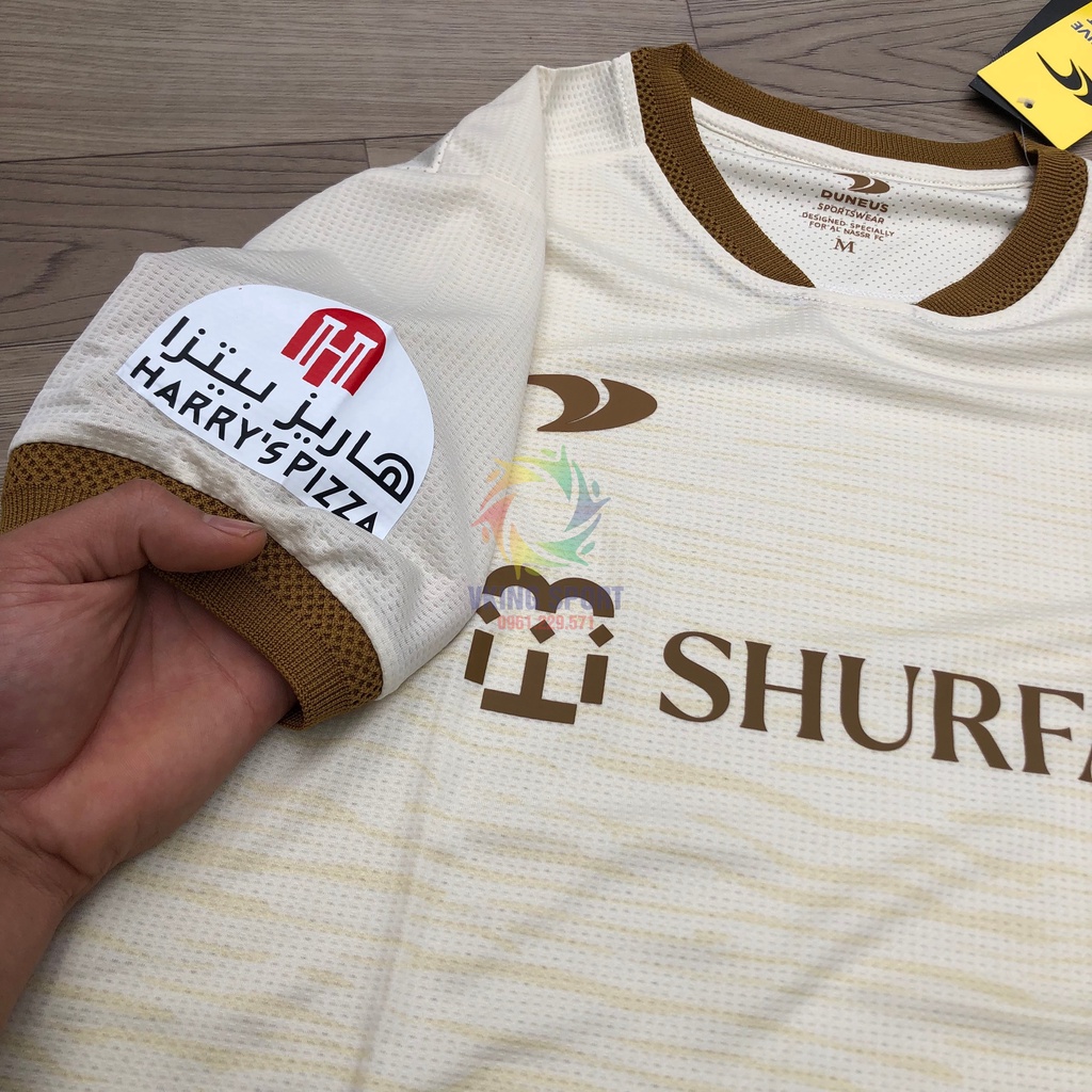 Bộ Quần Áo Bóng Đá AL Nassr 2023 Sân Khách Màu Kem Vải Thái Có In Tên Số Theo Yêu Cầu