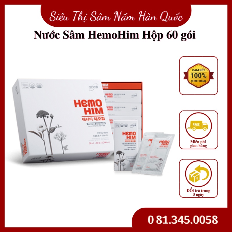 (Hàng Chính Hãng) Nước Sâm HemoHim Hộp 60 gói - Hỗ Trợ Tăng Cường Miễn Dịch, Tăng Sức Đề Kháng
