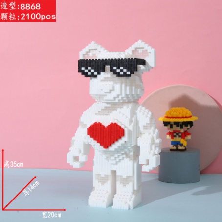 🆘🆘Hàng Có Sẵn - Tặng Búa🆘🆘 Mô Hình Lắp Gáp Lego Gấu BearBrick 35CM