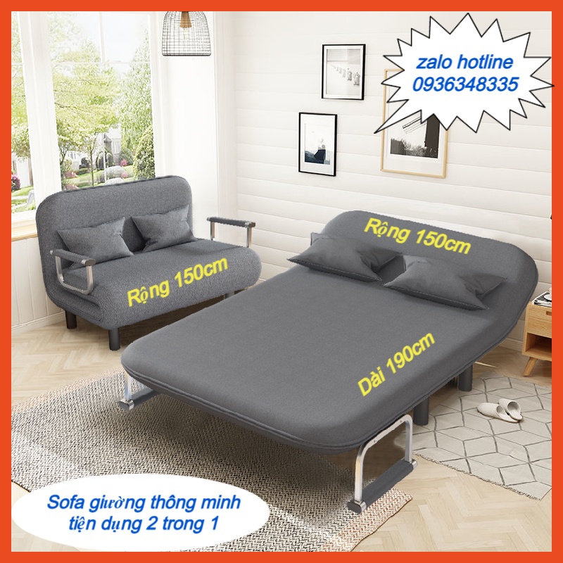 Sofa giường đơn thông minh gấp gọn dễ dàng, Giường gấp gọn thành ghế 2 trong 1, Sofa lười phong cách Hàn Quốc