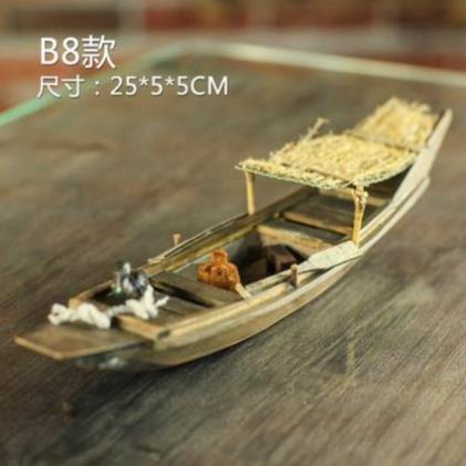 Thuyền gỗ nổi mặt nước - Mô Hình Trang Trí