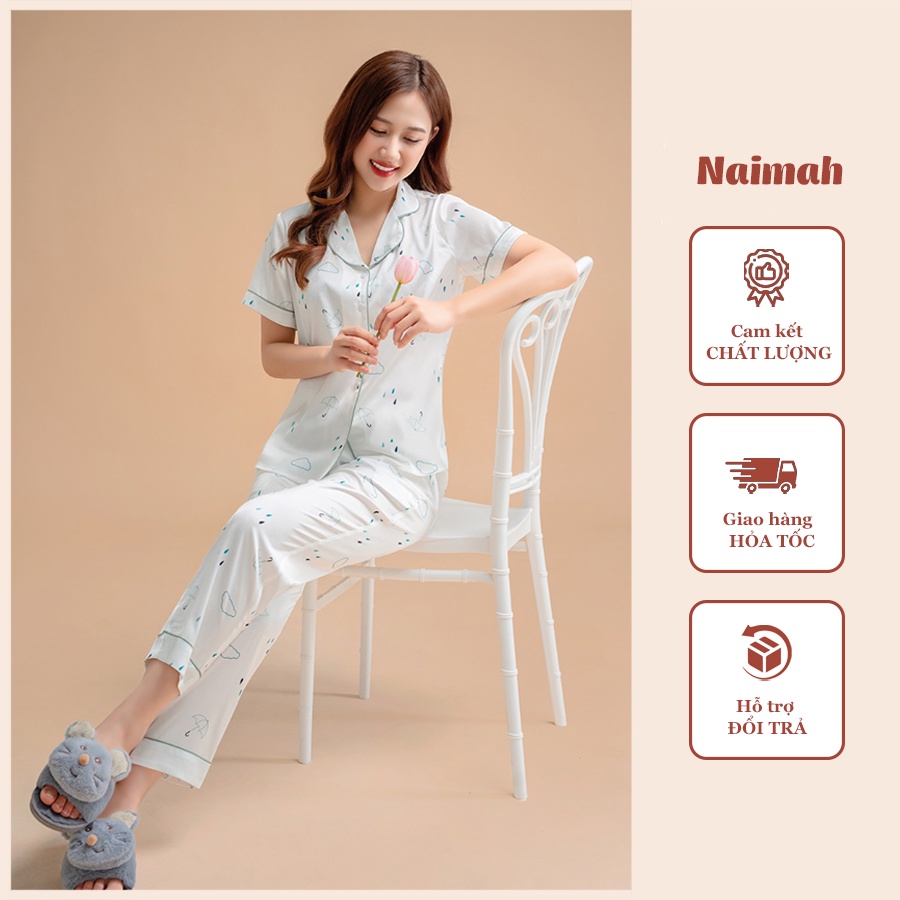 Đồ bộ nữ Pijama Naimah lụa satin cao cấp, đồ ngủ nữ mặc nhà đẹp, thoải mái, thoáng mát