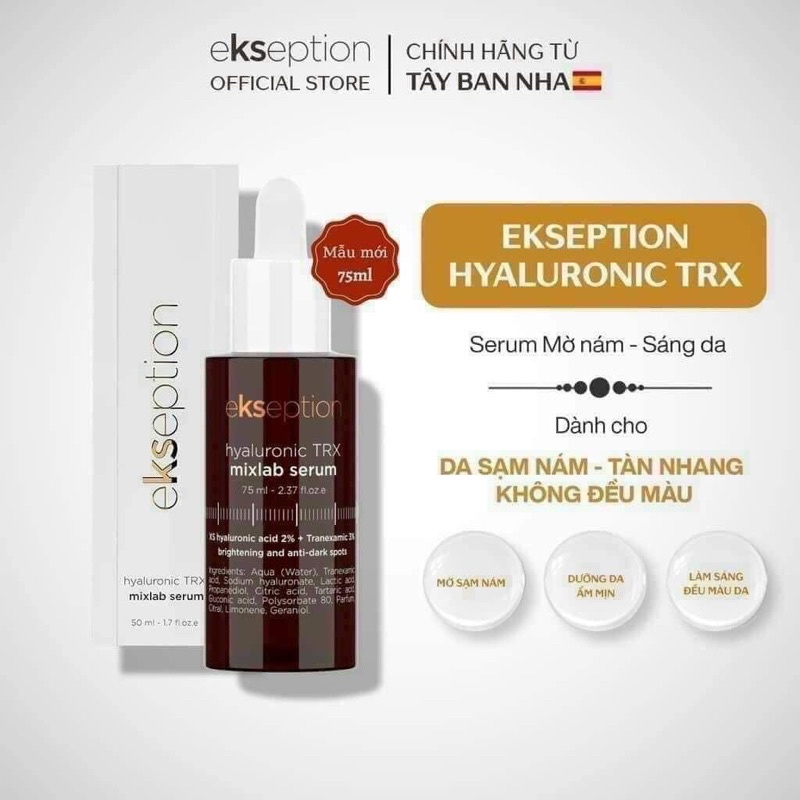 HÀNG NHẬP KHẨU - Ekseption Hyaluronic TRX Mixlab Serum HA + 3% Tranexamic Acid Eskeption mờ thâm nám, trắng sáng da 75ml