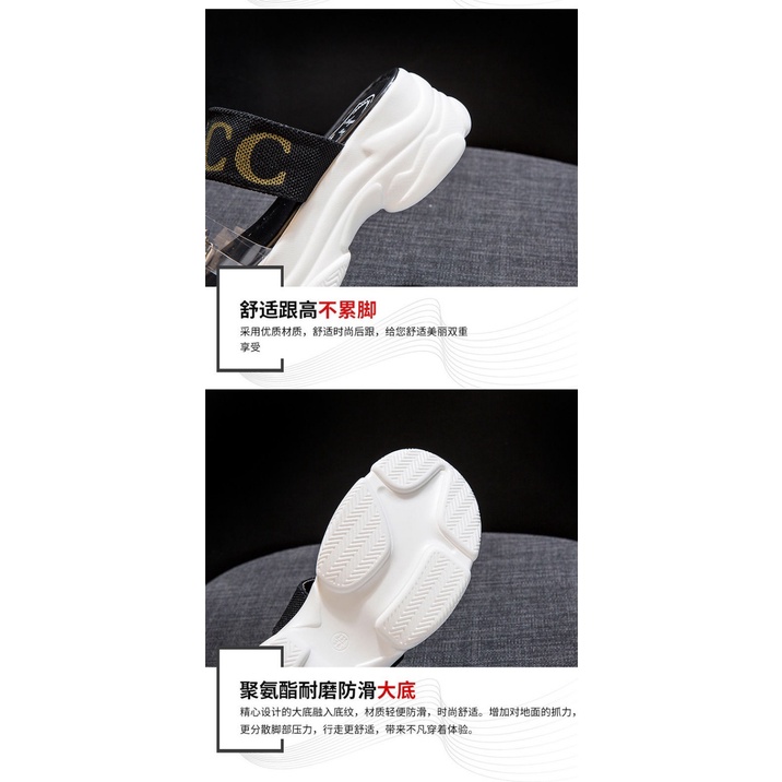 Dép Sandal Đế Dày Thời Trang Đi Biển Mùa Hè 2021 Phong Cách Mới Cho Nữ