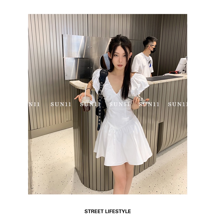 Đầm Công Chúa Màu Trắng Thiết Kế Mỏng Ngọt Ngào Thời Trang Mùa Hè Theo Phong Cách Pháp Cho Nữ