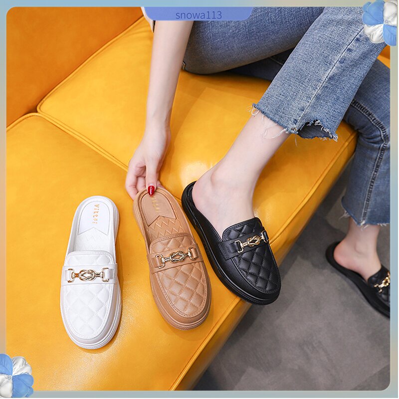 Mini Giay Giày đế bằng hở lưng cho nữ Ngăn ngừa trơn trượt Dép đi trong nhà thoải mái không thấm nước để mặc ngoài trời
