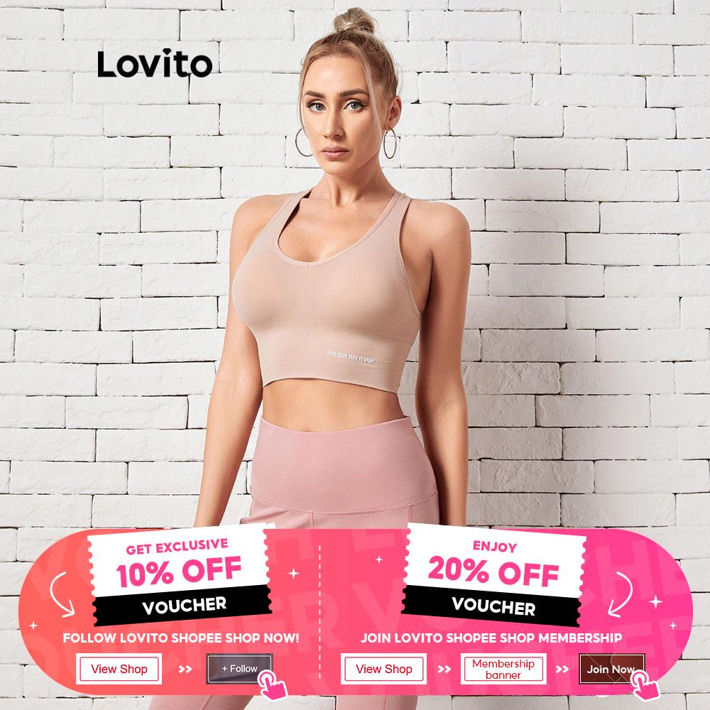 Áo Ngực Thể Thao Khoét Lưng Cổ Chữ V Màu Hồng Cho Nữ L10002