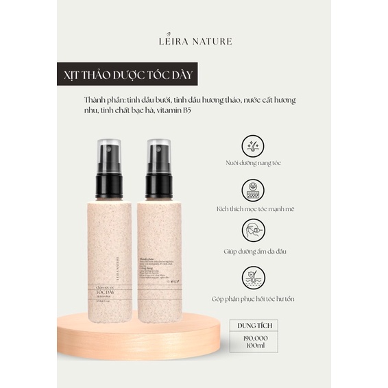 LEIRA NATURE | Xịt thảo dược Tóc Dày