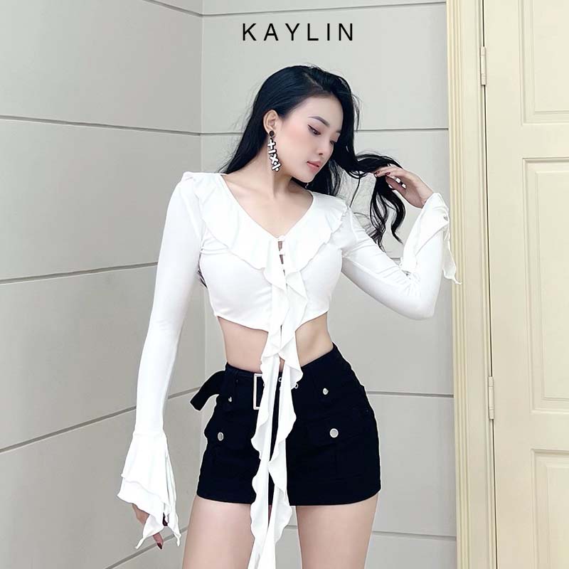 Áo thun nữ freesize tay dài kiểu tua rua phong cách KAYLIN - N1955