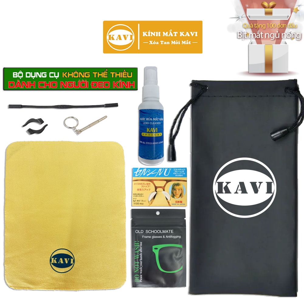 Bộ dụng cụ dành cho người đeo kính KAVI KIT giúp vệ sinh, sửa chữa, bảo vệ kính, chống trơn trượt, rơi kính Kèm Quà Tặng