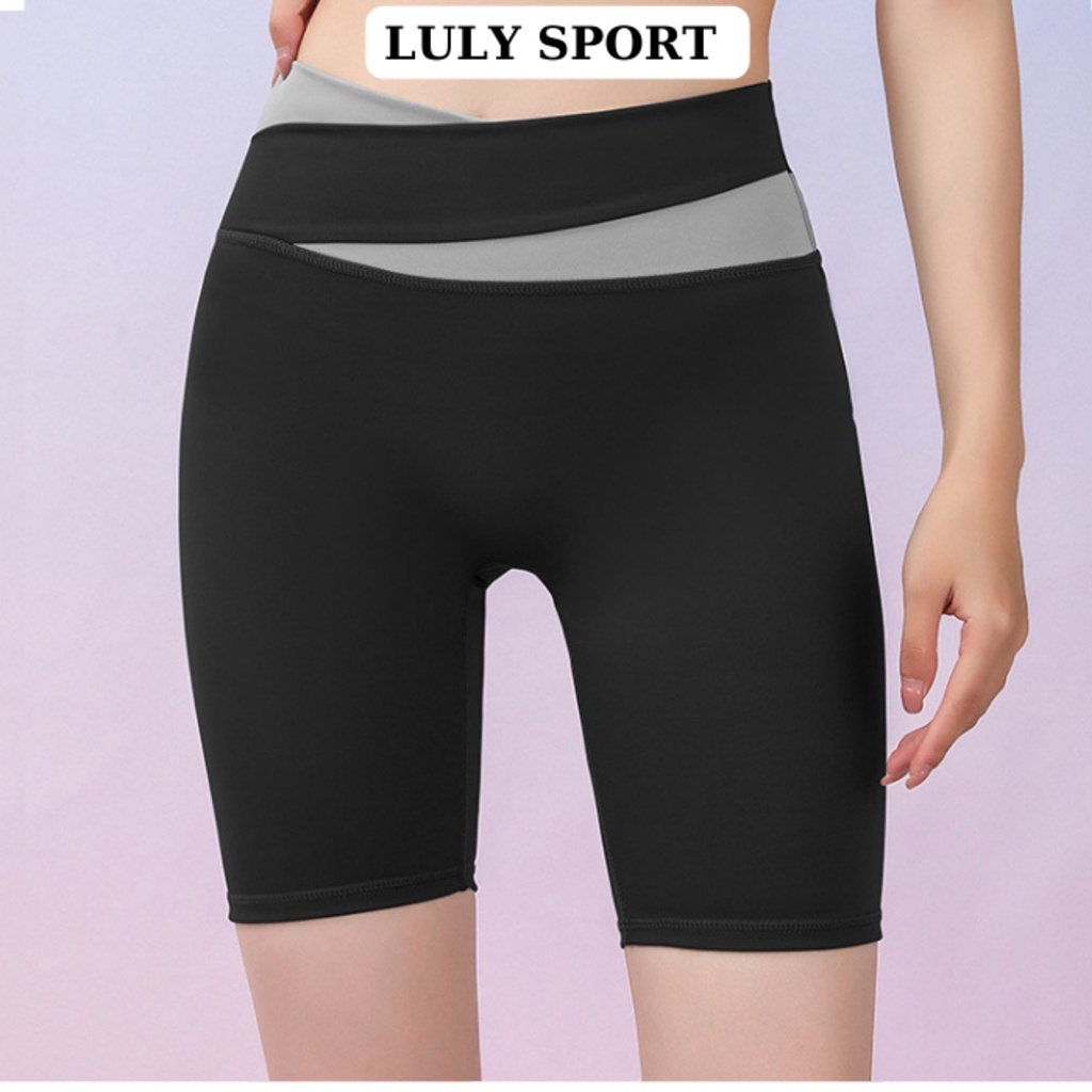 Quần đùi thể thao nữ LULY SPORT phù hợp tập Gym Yoga dễ phối với các loại áo thun thể thao