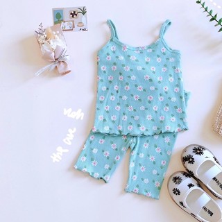 Bộ 2 dây quần lửng cotton tăm xuất Nhật bé gái