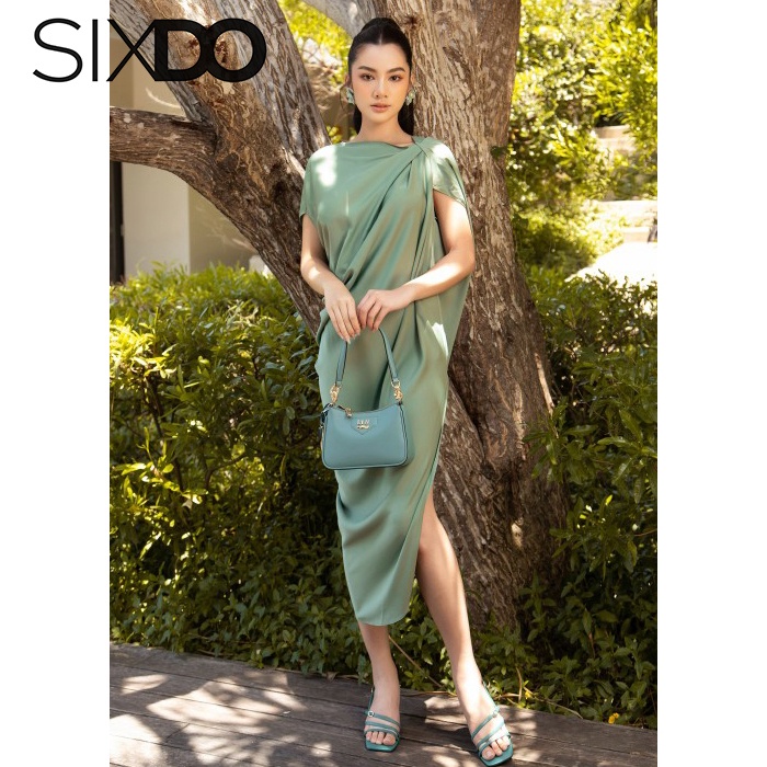 Đầm lụa midi xẻ tà sườn thời trang SIXDO (Split-side Midi Silk Dress)