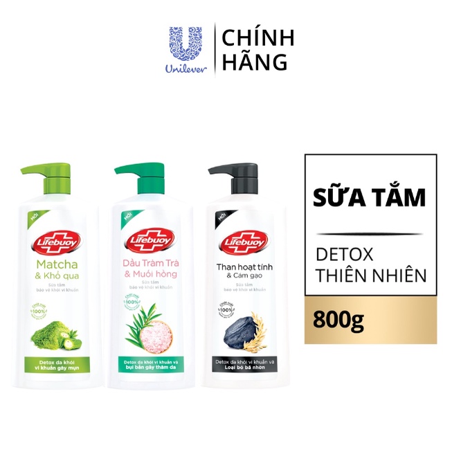 Sữa tắm Lifebuoy Tràm trà Muối hồng 800g