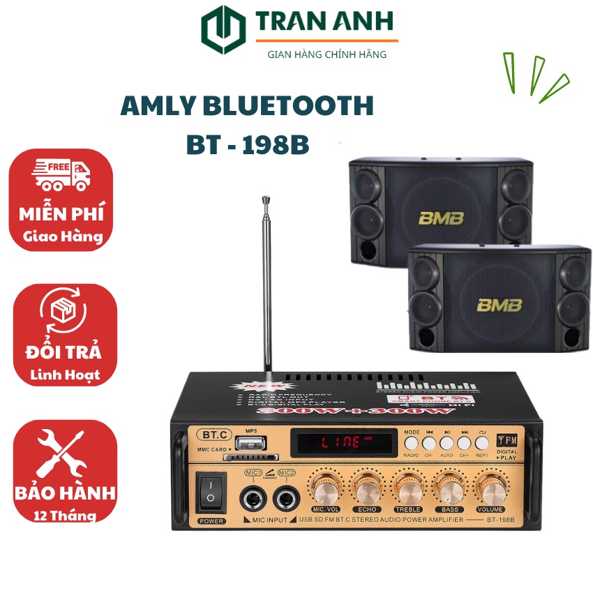 Amply Karaoke KAW BT-298A / BT-198B, Amply mini hay- Hát karaoke kết nối không dây bluetooh- BẢO HÀNH 12 THÁNG