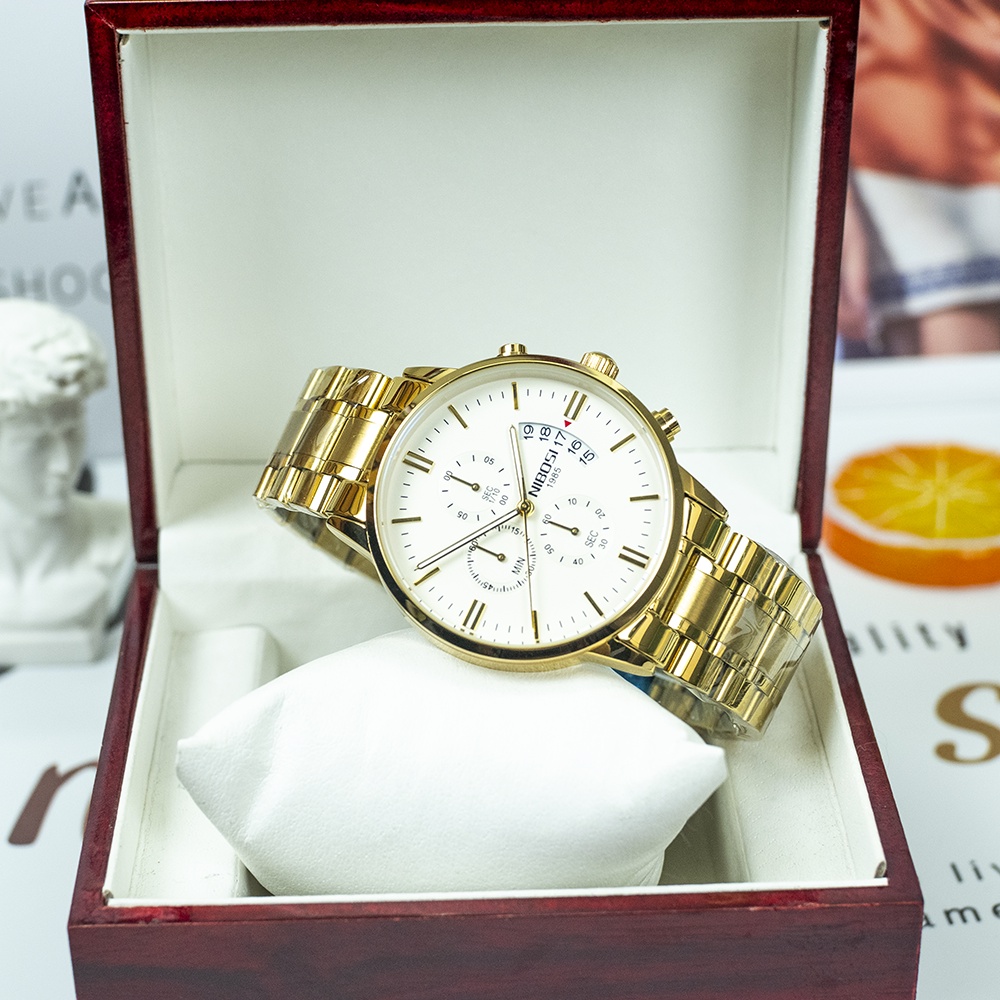 Đồng hồ NIBOSI 2309 đồng hồ Nam Authentic FULL BOX - Tặng Pin - hộp
