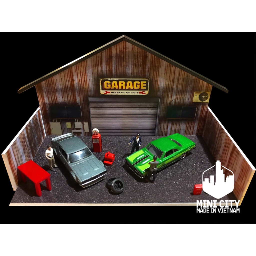 Garage đồng quê 1:64 mô hình