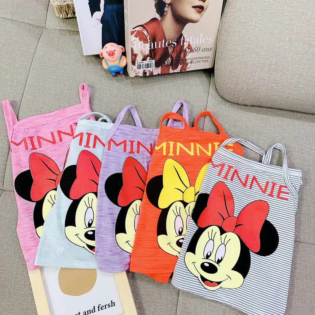 (10-22kg) Đồ bộ bé gái hai dây DIVARI quần áo bộ chất cotton thoáng mát in hình mickey kute 119
