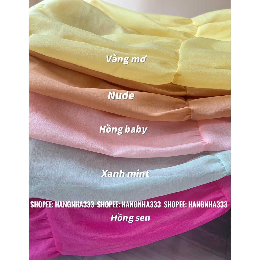 2 LỚP | Váy đầm maxi 2 dây chun lưng form dài siêu xòe xếp ly ngực chất tơ lụa nhiều màu pastel trendy | BigBuy360 - bigbuy360.vn