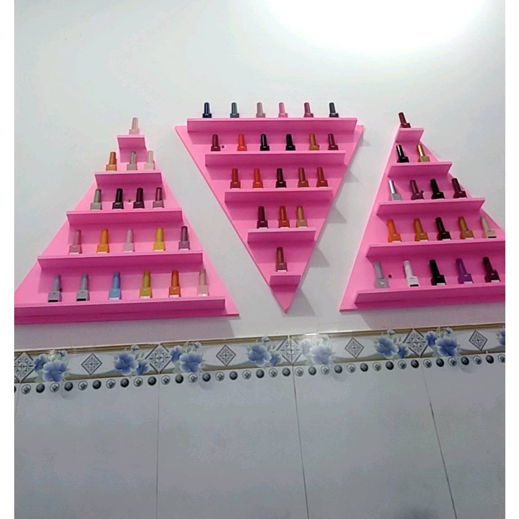 Kệ NAIL tam giác để sơn nail- nước hoa mini - Siêu đẹp - ĐỦ MÀU XINH
