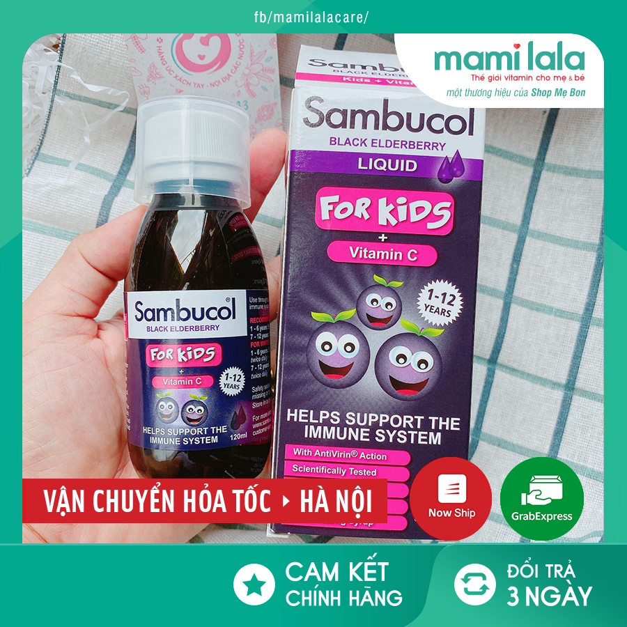 Siro Tăng đề kháng Sambucol Liquid 120ml cho Bé Từ 1 - 12 Tuổi - UK