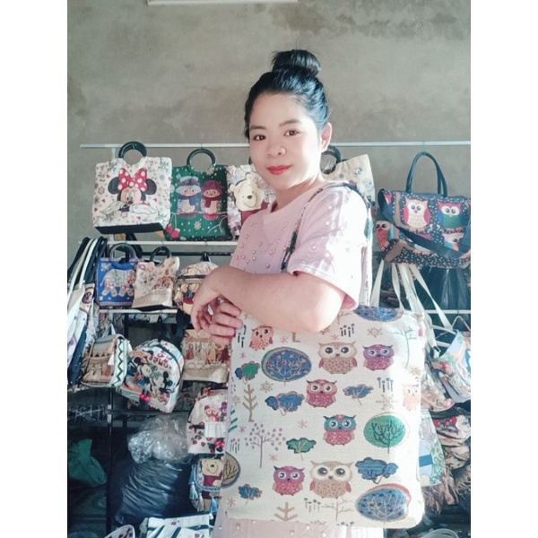 Túi tote, Túi thổ cẩm đeo vai có khoá kéo