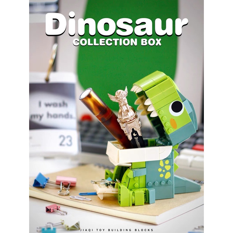 Đồ chơi lắp ráp KHỦNG LONG JAKI - Đồ chơi trí tuệ xếp hình DIY trang trí decor Hộp bút Khủng long cute quà tặng
