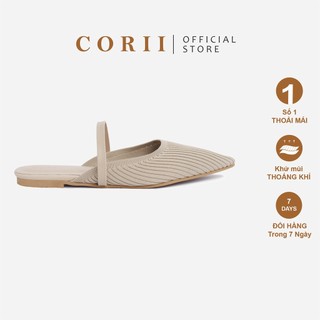 CORII - Giày Mule Đế Bằng Quai Ngang Thời Trang và Thoải Mái Nhất - CR071 Kem