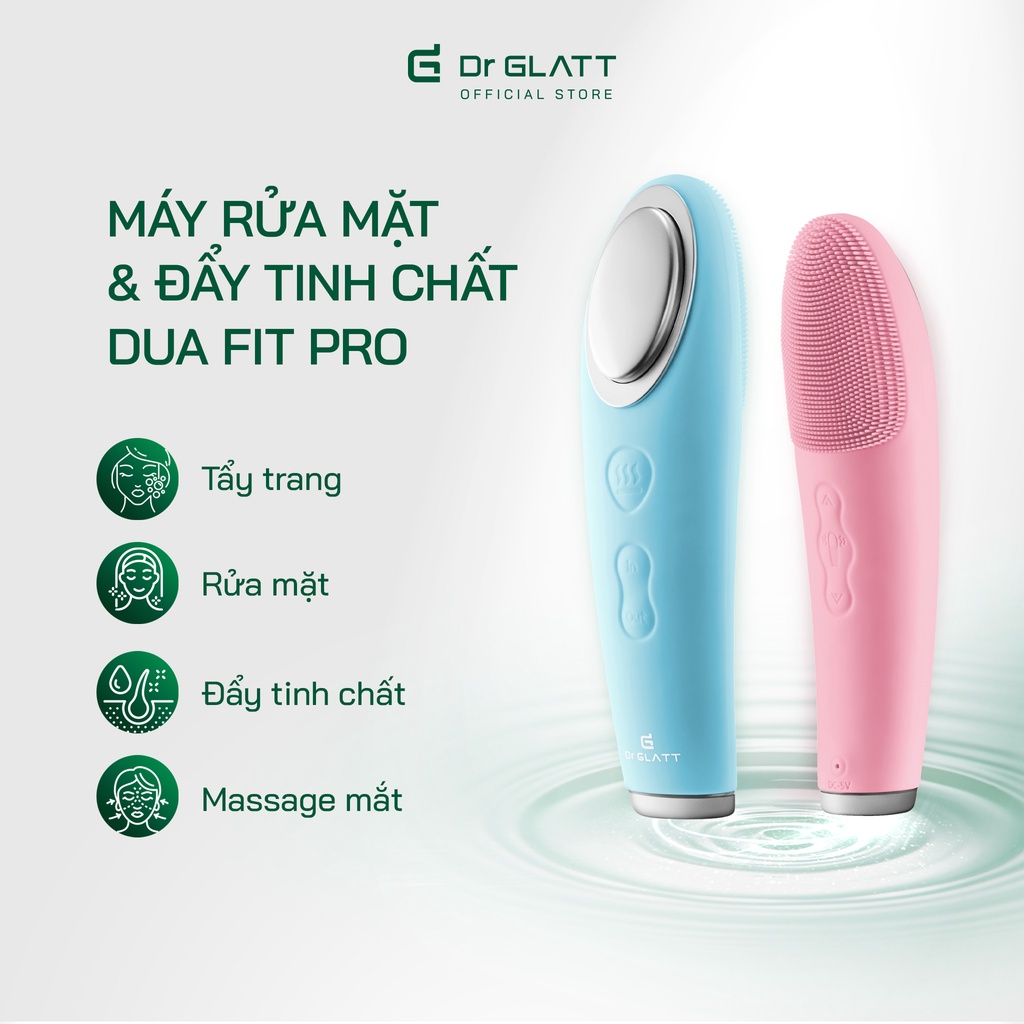 Set máy triệt lông mini đa năng và máy rửa mặt - triệt lông vĩnh viễn, trị mụn, tẩy trang, massage mắt DR GLATT