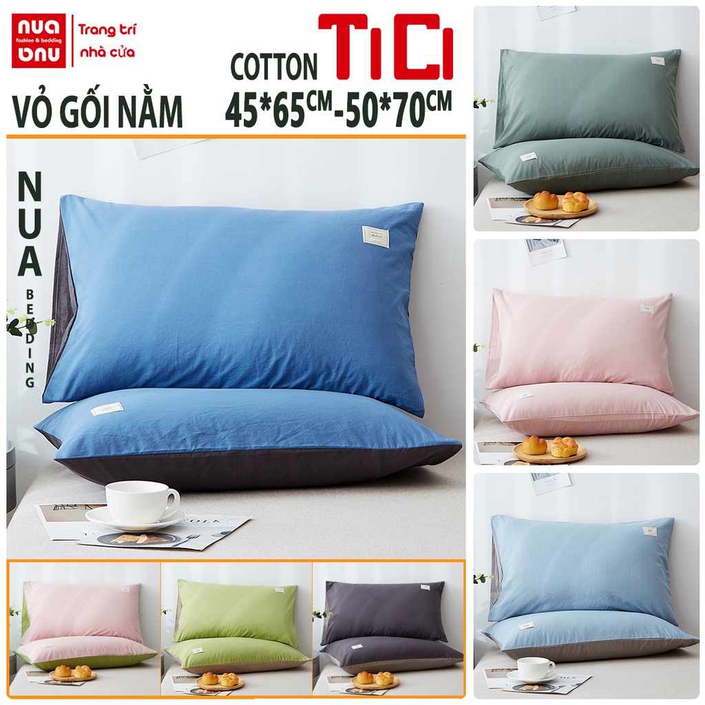 Vỏ Gối Nằm Chất Vải Cotton Tici Nhập Khẩu Thấm Hút Tốt, Áo Gối Nằm Mẫu Đẹp, Bao Gối 50x70,45x65 (1 chiếc)