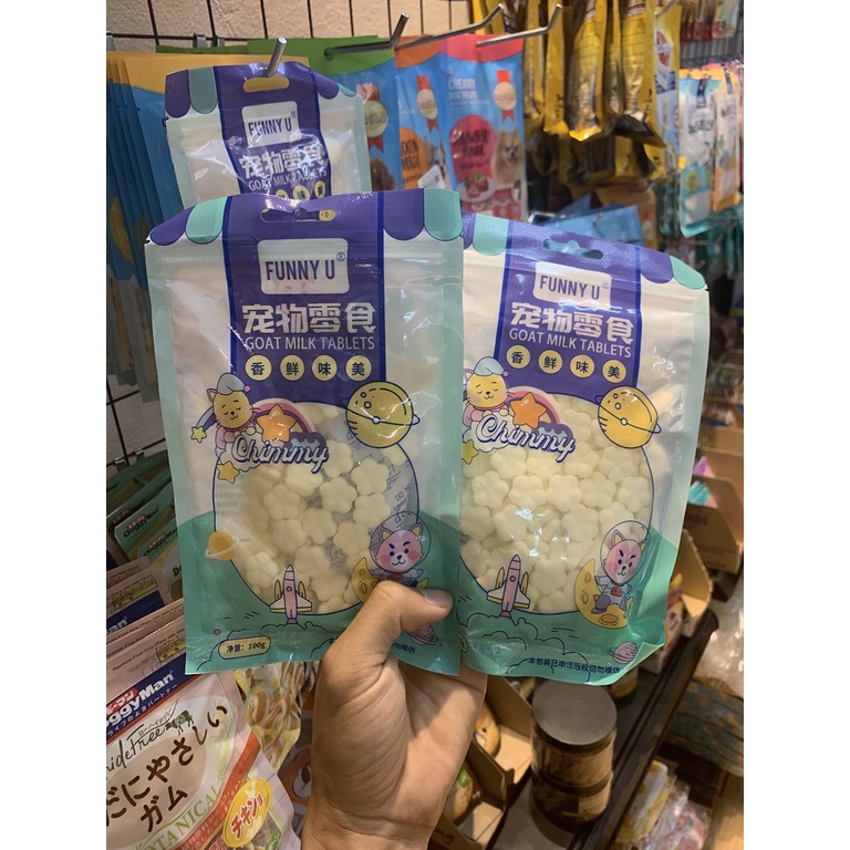 Bánh thưởng sữa dê cho chó mèo FUNNY U (Gói 100g)