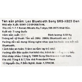 Loa bluetooth Sony SRS-XB23 (hàng chính hãng like new)