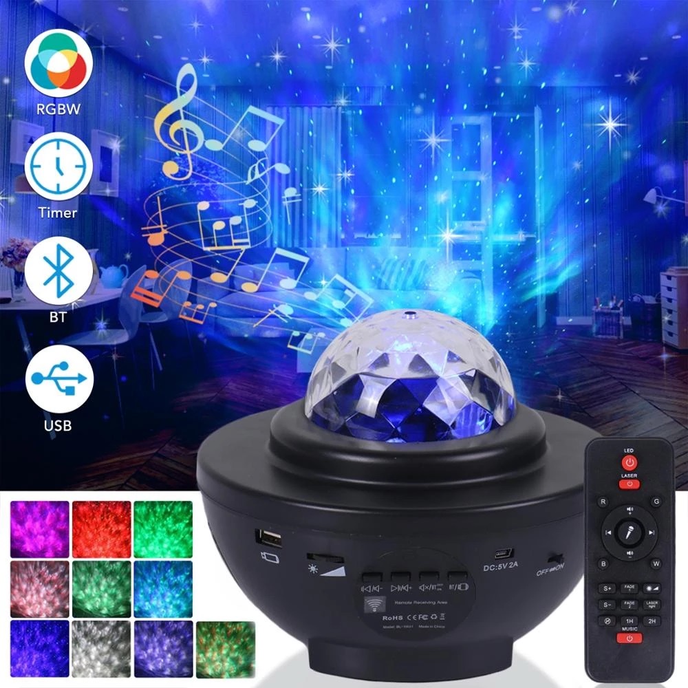 Đèn Máy Chiếu Có Loa 2 Trong 1 Bầu Trời Đêm Đầy Sao Galaxy Tinh Vân Ánh Sáng Máy Chiếu Ngôi Sao Ánh Sáng Đèn Ngủ