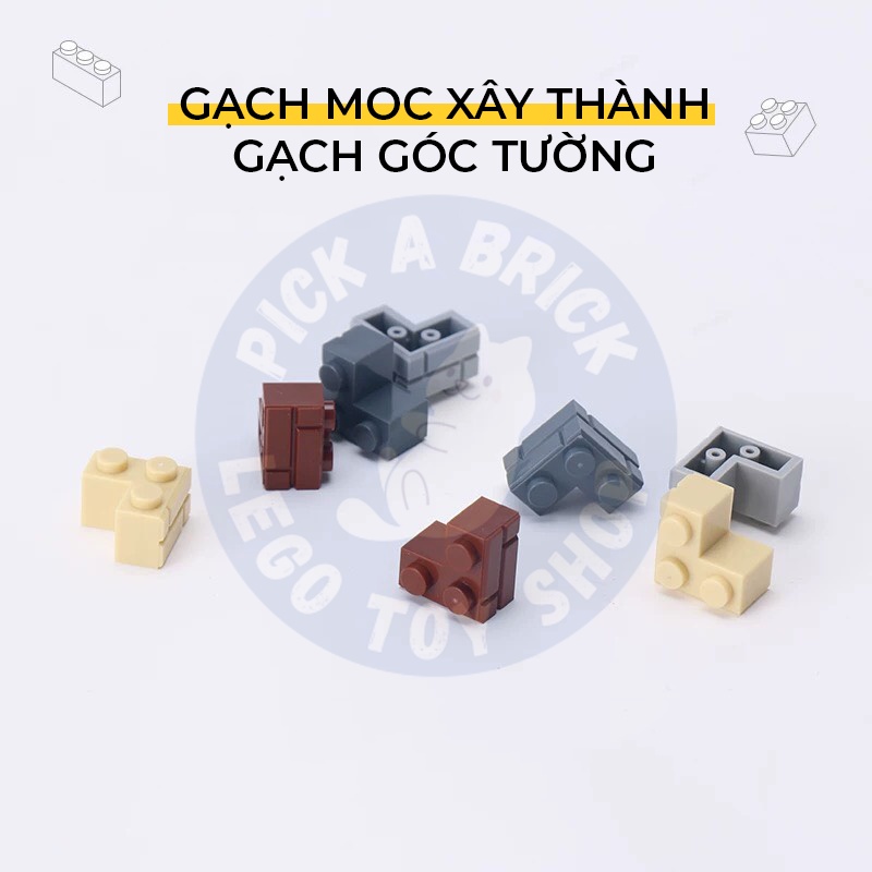 Combo 10 viên Gạch góc tường chữ L 2x2 - Đồ chơi lắp ráp gạch MOC part Gạch vân tường xây thành trì brick
