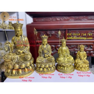 Tượng địa tạng bằng đồng các cỡ cao 20cm, 26cm, 30cm, 40cm