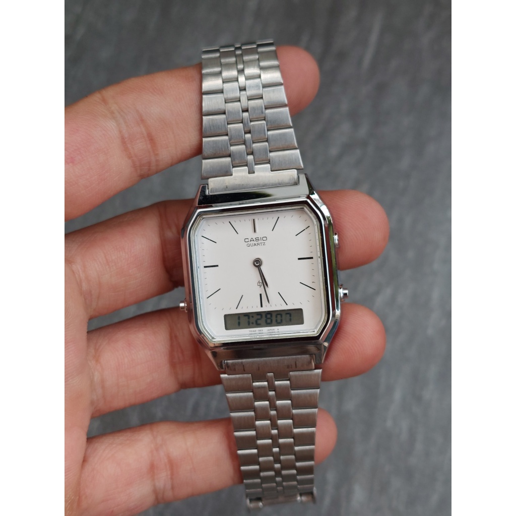 Đồng hồ nam Casio 2 máy chạy pin hàng Si