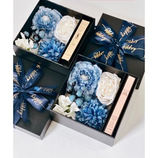 ( Mẫu Mới 2023) Hộp Hoa Lụa Cao Cấp Đựng Son Kem Có Khay 14-14-7,5