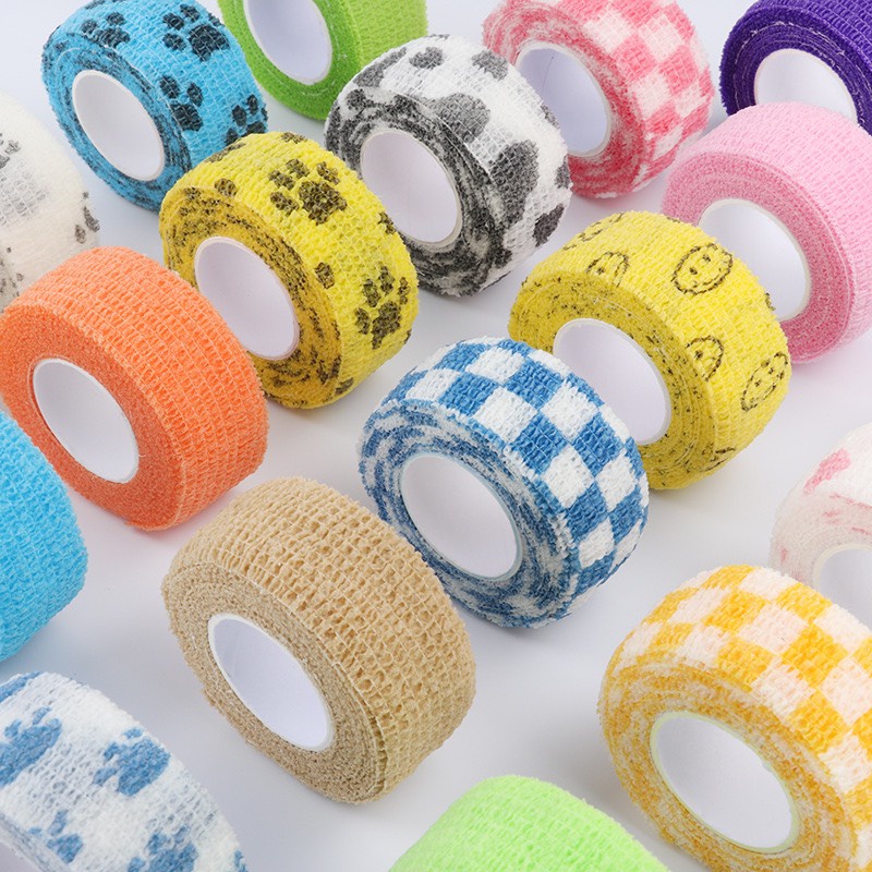 BĂNG CUỐN CO GIÃN TỰ DÍNH DÀI 4.5M, BĂNG CUỐN THỂ THAO HỌA TIẾT DỄ THƯƠNG CHO NGƯỜI VÀ THÚ CƯNG