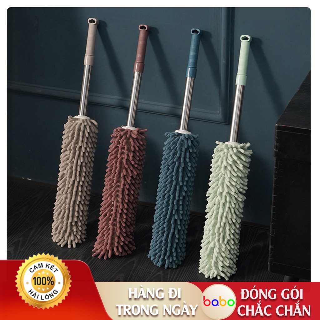 Chổi phất trần kéo dài quét bụi lông gà quét giường quét bụi gia dụng có thể thu vào giặt babo (TD25)