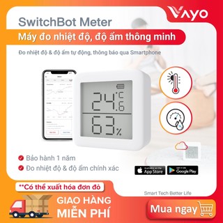Máy đo nhiệt độ, máy đo độ ẩm thông minh SwitchBot Meter kết nối bluetooth, điều khiển qua Alexa, Google Home, HomePod