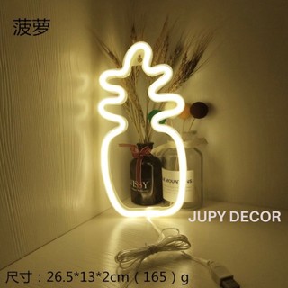 [USB+PIN] Đèn neon hình trái dứa độc đáo trang trí treo tường decor phòng ngủ