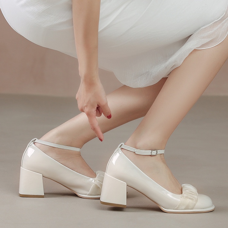 Giày gót thô cao gót giày Mary Jane nữ