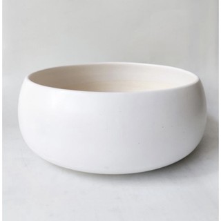 Chậu phi hạt dẻ trắng men, 3 size