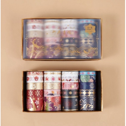 Set 20 Cuộn Băng Keo Trang Trí Washi Tape Hoa Văn Cổ Trang Trung Hoa