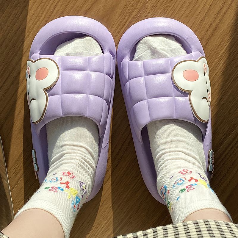 Dép bánh mì đế cao Mặc ngoài dễ thương thỏ