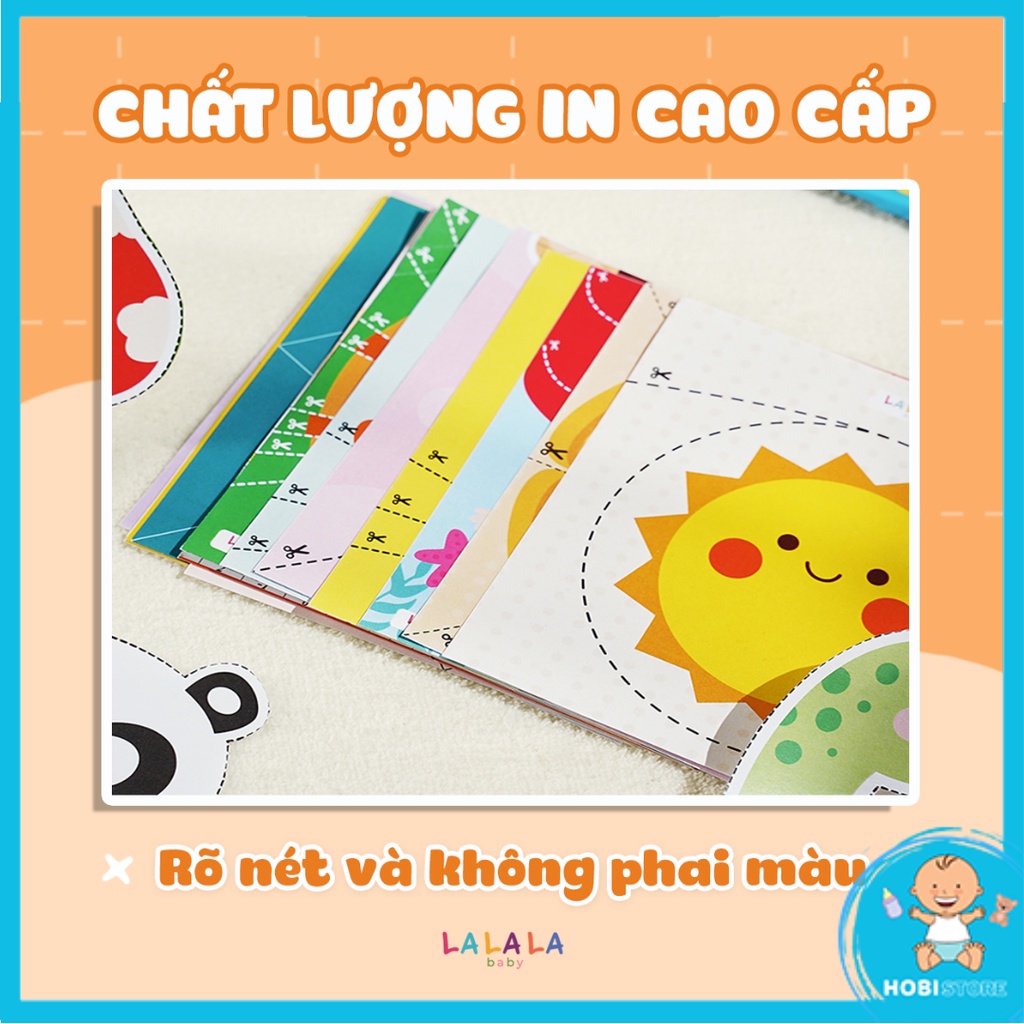 Bộ sản phẩm cắt giấy thủ công kèm kéo cho bé đa kĩ năng Tay khéo não tinh: cắt dán, tô màu, gấp giấy origami đồ chơi