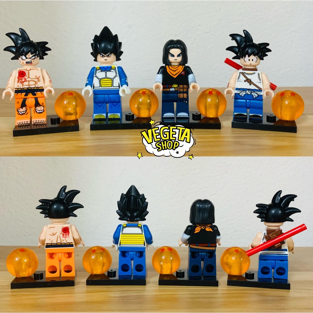 Minifigures Dragon Ball Mô hình đồ chơi mini - Android 17 Son Goku Tien Shinhan Chiaotzu Krillin Vegeta cầm ngọc rồng