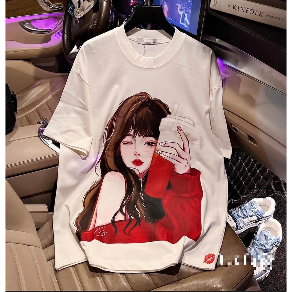 Áo thun nữ cố bé trà sữa,áo phông cotton su chất trơn unisex form dáng thụng rộng tay lỡ chất màu đen đỏ trắng